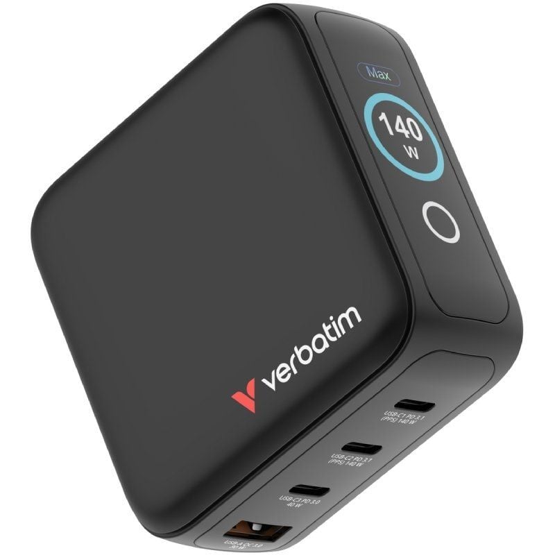 Carregador de Parede Universal Gan de Viagem Mini Carregador Verbatim Gan com Ecrã / 3xusb Type-c /…