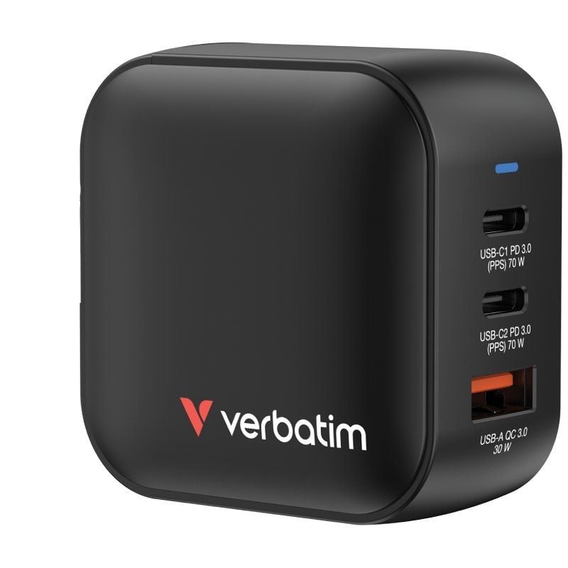 Carregador de Parede Universal Gan de Viagem Mini Carregador de Parede Verbatim Gan / 2xusb Tipo C…