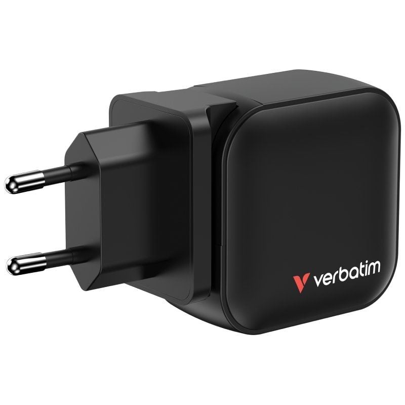 Carregador de Parede Universal Gan de Viagem Mini Carregador de Parede Verbatim Gan / 2xusb Tipo C…