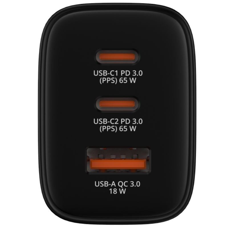 Carregador de Parede Gan Verbatim Essentials / 2xusb Type-c / 1xusb / 65W