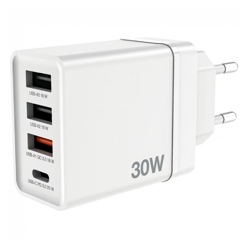 Carregador de Parede Gan Verbatim Chr-30eu2 / 1xusb Type-c / 3xusb / 30W