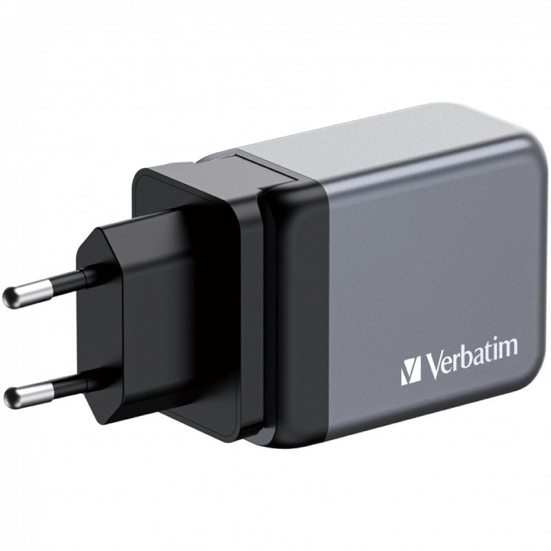 Carregador de Parede Universal de Viagem Verbatim Gnc-65 Gan / 2xusb Tipo C / 1xusb / 65W