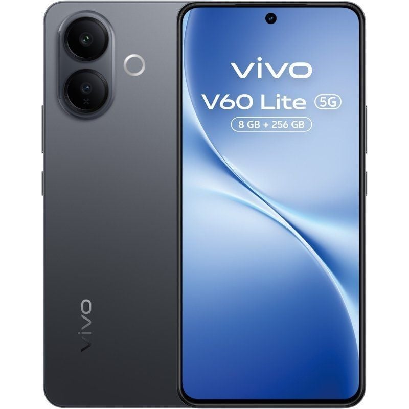 Smartphone Vivo V60 Lite 8GB / 256GB / 6.77" / 5G / Preto / Inclui Carregador de 90W e Auscultadores