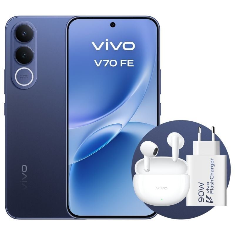 Smartphone Vivo V70 FE 8 GB / 256 GB / 6,83" / 5G / Azul / Inclui Carregador + Auscultadores