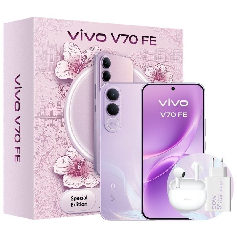 Smartphone Vivo V70 FE 8 GB / 512 GB / 6,83" / 5G / Roxo / Inclui Carregador + Auscultadores