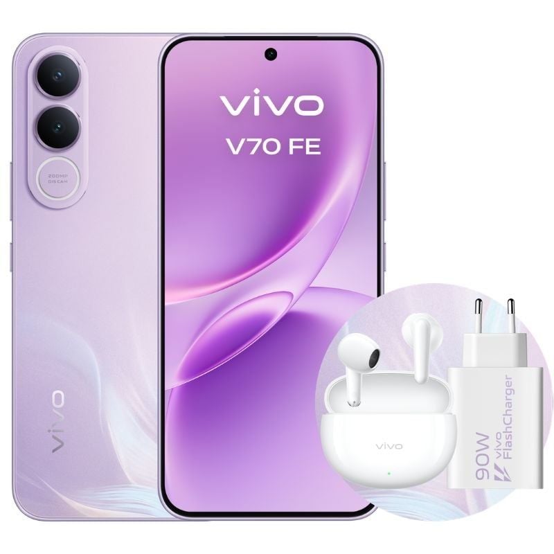 Smartphone Vivo V70 FE 8 GB / 512 GB / 6,83" / 5G / Roxo / Inclui Carregador + Auscultadores