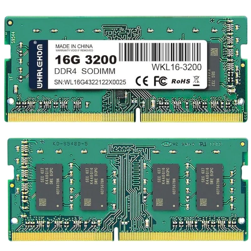 Memória RAM Whalekom WK4SO32 16 GB / DDR4 / 3200 Mhz / 1,2 V / CL19 / SODIMM
