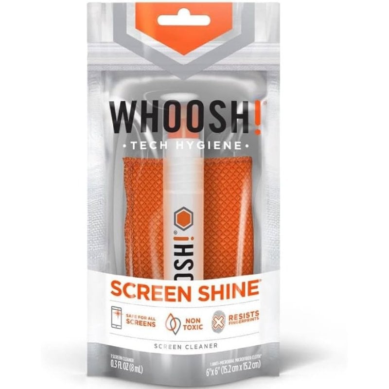 Kit de Limpeza de Ecrãs de Bolso Whoosh Kit Pocket WSH001 / Spray de 8 Ml + Pano de Microfibra