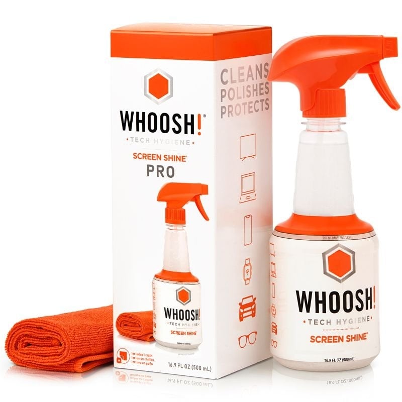 Kit de Limpeza de Ecrãs Whoosh WSH005 / Spray de 500 Ml + Pano de Microfibra