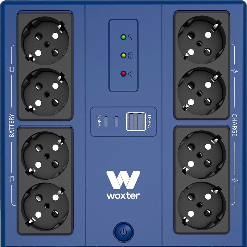 UPS Woxter Multibase Line Interactive UPS 800 VA / 800va-480w / 8 Saídas / Formato de Torre