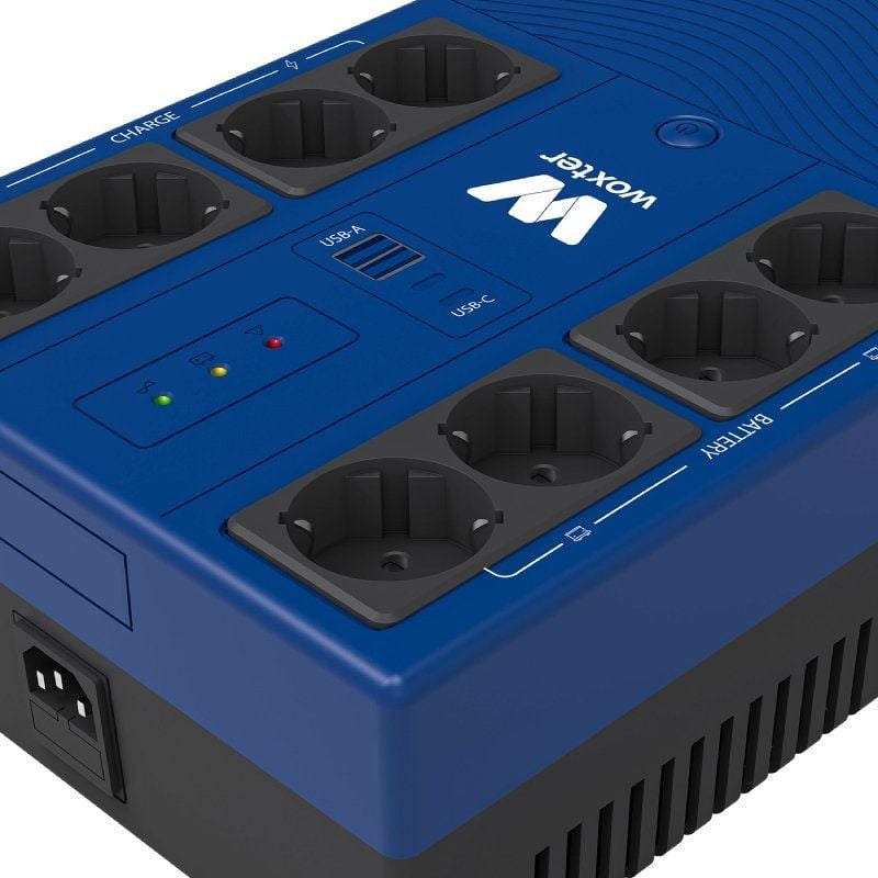 UPS Woxter Multibase Line Interactive UPS 800 VA / 800va-480w / 8 Saídas / Formato de Torre