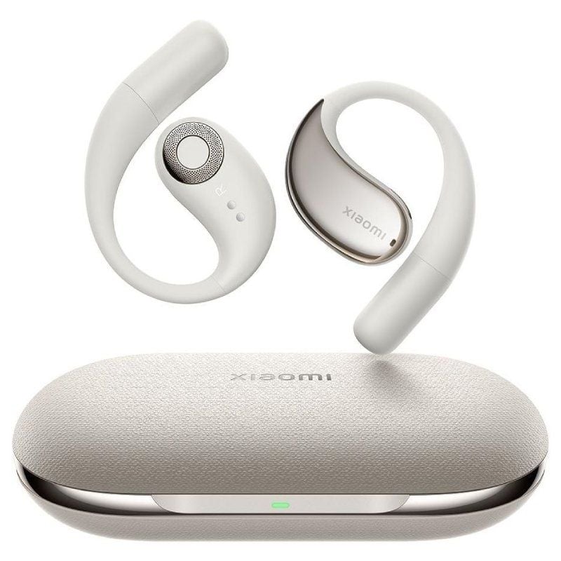 Auscultadores Bluetooth Estéreo Xiaomi Openwear com Estojo de Carregamento / Autonomia 7h / Bege