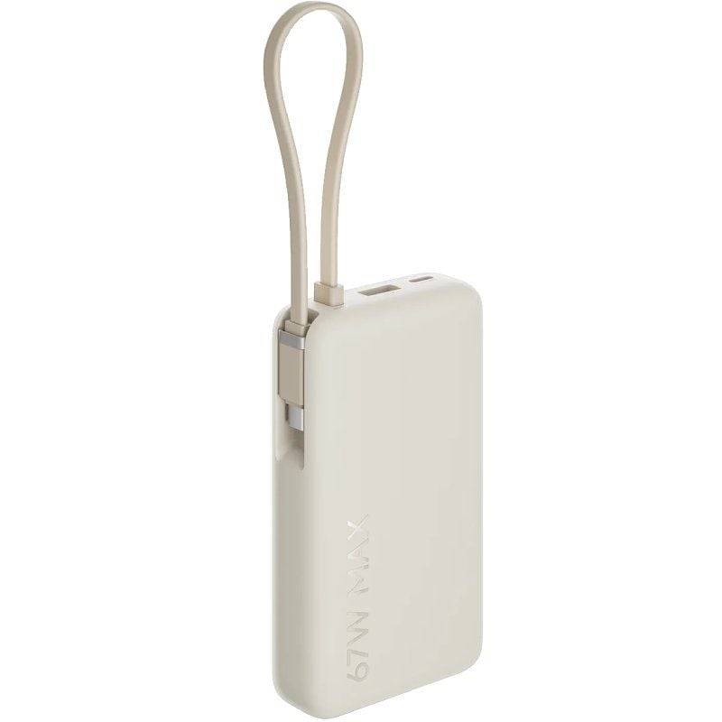 Powerbank Xiaomi de 10 000 Mah com Cabo Integrado de 67 W / 67 W / Bege / Inclui Cabo USB Tipo C