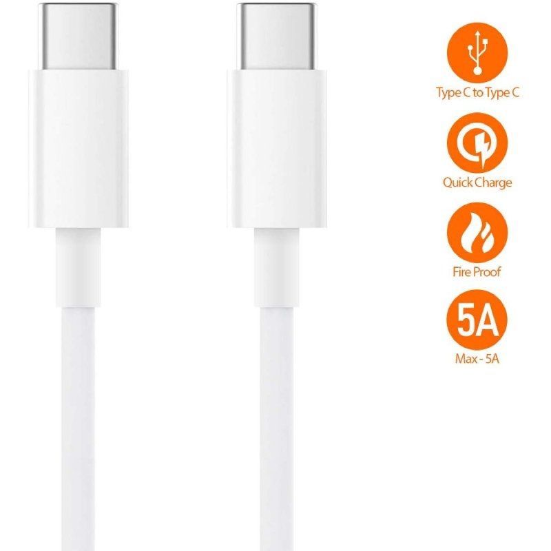 Cabo USB 2.0 Tipo C Xiaomi SJV4108GL / USB Tipo C Macho - USB Tipo C Macho / 1,5 M / Branco