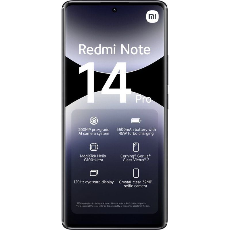Smartphone Xiaomi Redmi Note 14 Pro 8GB / 256GB / 6,67" / Preto Meia-noite