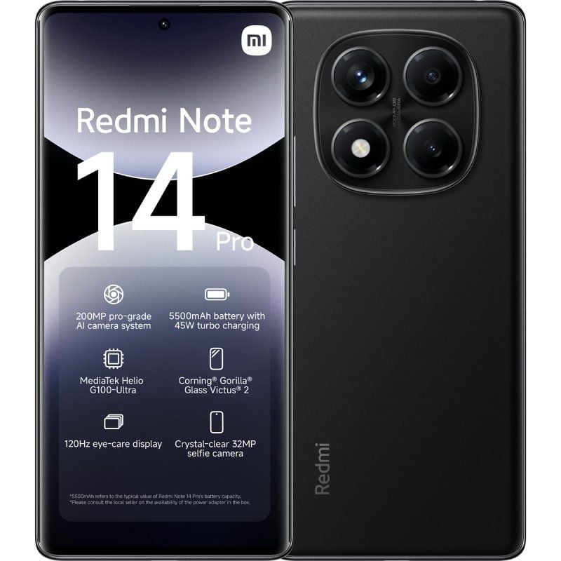 Smartphone Xiaomi Redmi Note 14 Pro 8GB / 256GB / 6,67" / Preto Meia-noite