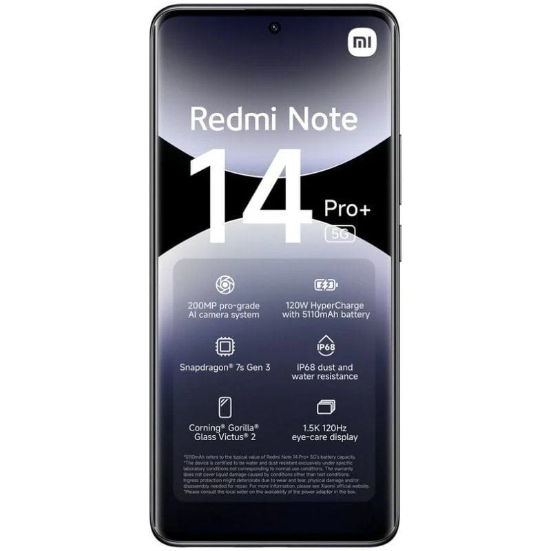 Smartphone Xiaomi Redmi Note 14 Pro+ 12 GB / 512 GB / 6,67" / 5G / Preto