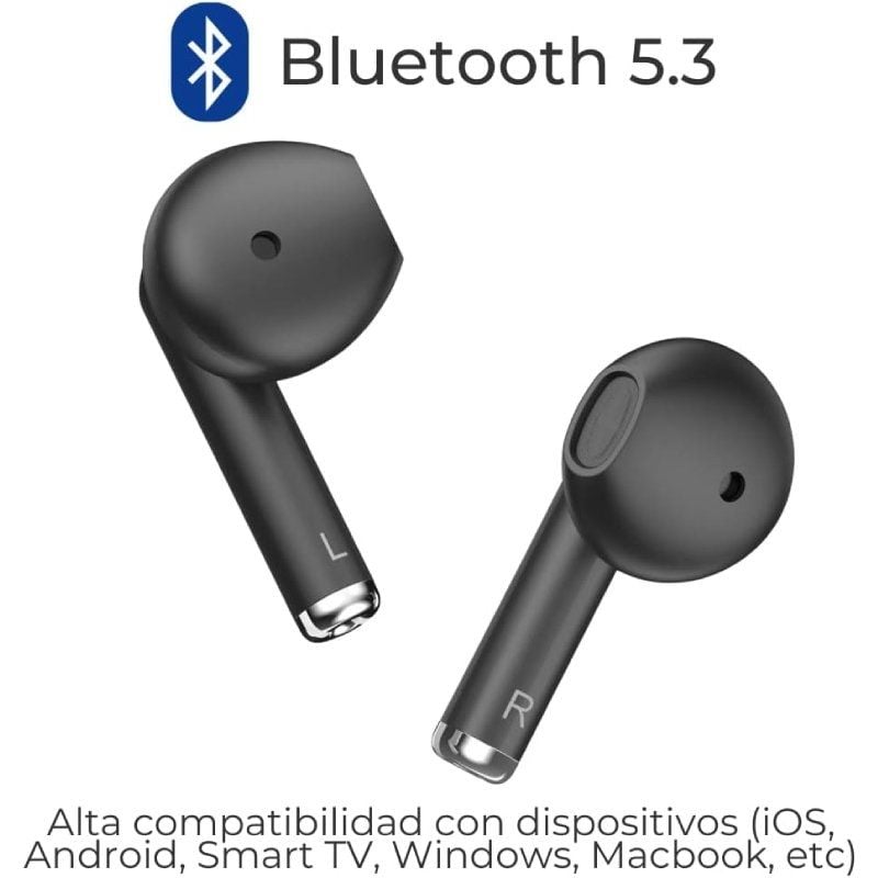 Auscultadores Bluetooth ZTE Buds 2 com Estojo de Carregamento / 5h de Autonomia / Preto