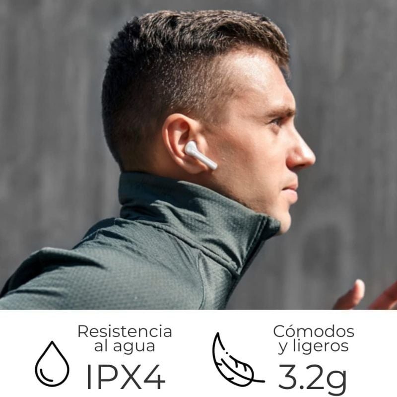 Auscultadores Bluetooth ZTE Buds 2 com Estojo de Carregamento / 5h de Autonomia / Branco
