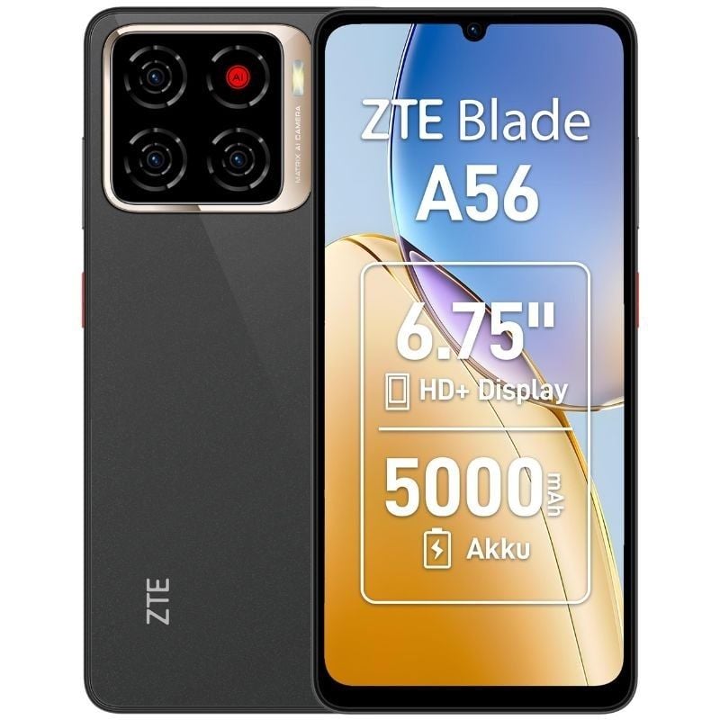 Smartphone ZTE Blade A56 4GB / 64GB / 6.75" / Preto