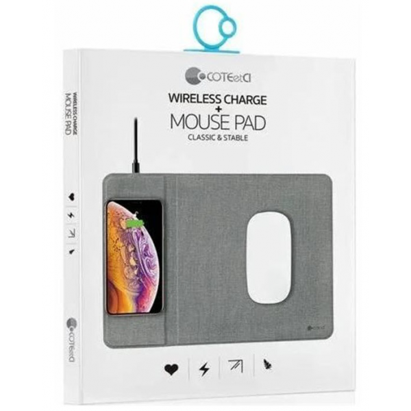 Black Wireless Charger Mouse Pad