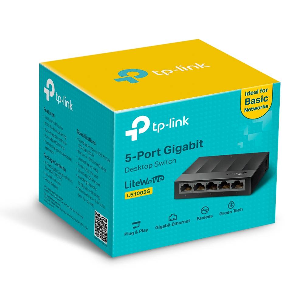 Switch de Rede TP-Link TL-LS1005G LiteWave 5 Portas Gigabit UnManaged